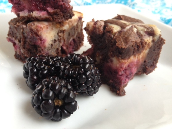 Blackberry Cheesecake Fudge Brownies